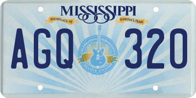 MS license plate AGQ320