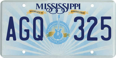 MS license plate AGQ325