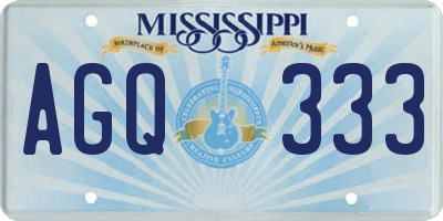 MS license plate AGQ333