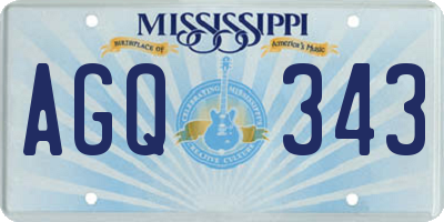 MS license plate AGQ343