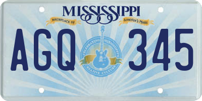 MS license plate AGQ345