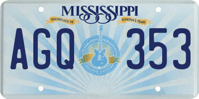 MS license plate AGQ353
