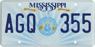 MS license plate AGQ355