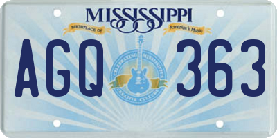 MS license plate AGQ363