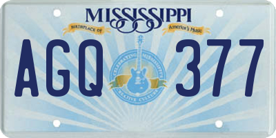 MS license plate AGQ377