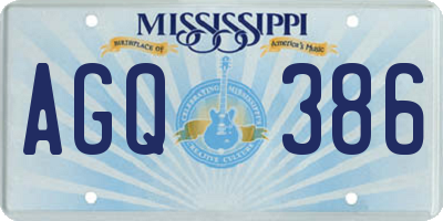 MS license plate AGQ386