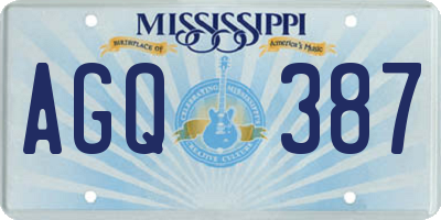 MS license plate AGQ387