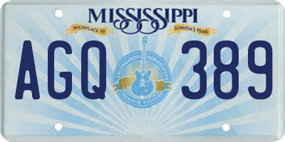 MS license plate AGQ389