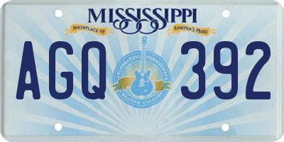 MS license plate AGQ392