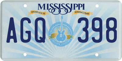 MS license plate AGQ398