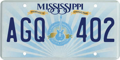MS license plate AGQ402