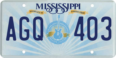 MS license plate AGQ403