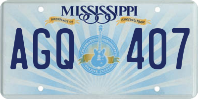 MS license plate AGQ407