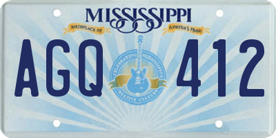 MS license plate AGQ412