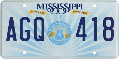 MS license plate AGQ418