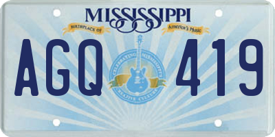 MS license plate AGQ419
