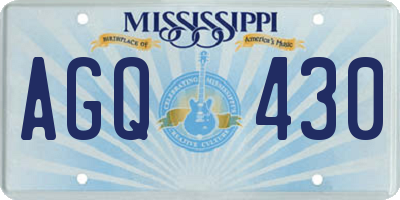 MS license plate AGQ430