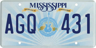 MS license plate AGQ431