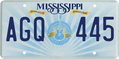 MS license plate AGQ445