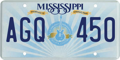 MS license plate AGQ450
