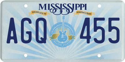 MS license plate AGQ455