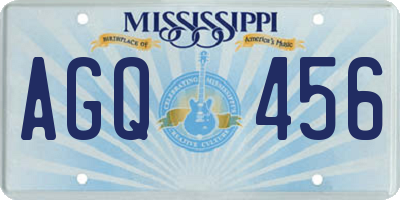 MS license plate AGQ456