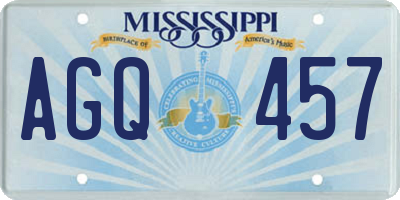 MS license plate AGQ457