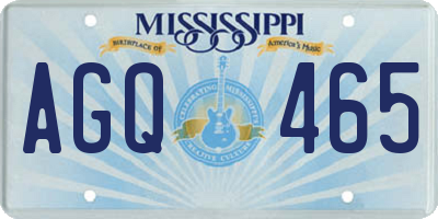 MS license plate AGQ465