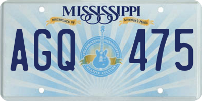 MS license plate AGQ475
