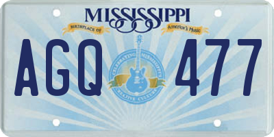 MS license plate AGQ477