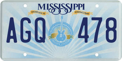 MS license plate AGQ478