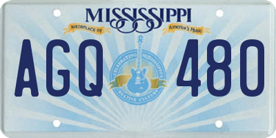 MS license plate AGQ480