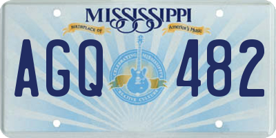 MS license plate AGQ482