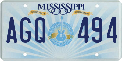 MS license plate AGQ494
