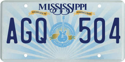 MS license plate AGQ504