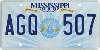 MS license plate AGQ507