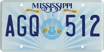 MS license plate AGQ512