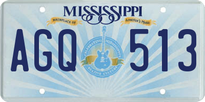 MS license plate AGQ513