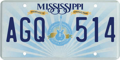 MS license plate AGQ514