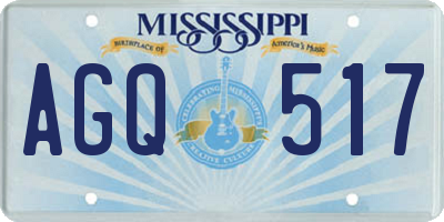 MS license plate AGQ517