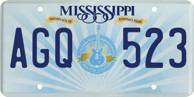 MS license plate AGQ523