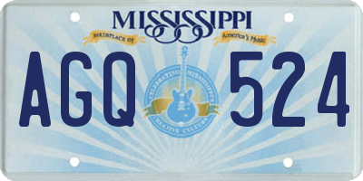 MS license plate AGQ524