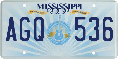 MS license plate AGQ536