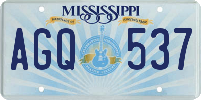 MS license plate AGQ537