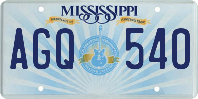 MS license plate AGQ540