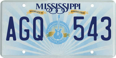 MS license plate AGQ543