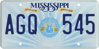 MS license plate AGQ545