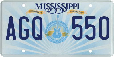 MS license plate AGQ550