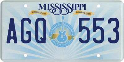 MS license plate AGQ553