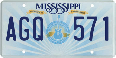 MS license plate AGQ571